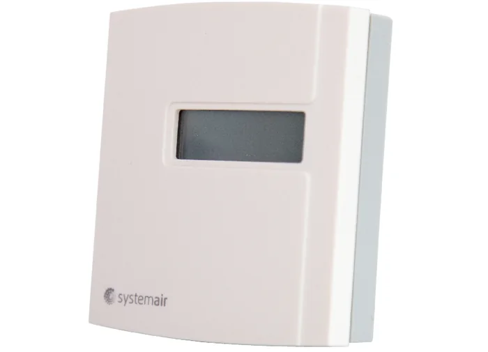 Fantech CO₂ sensor accessory 99315, a wall-mounted box with a display window; the enclosure shown carries Systemair branding